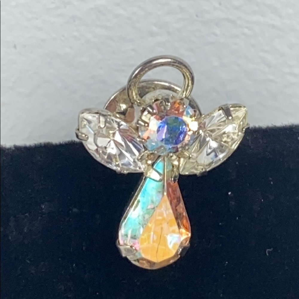 Angel Brooch Pin Reflective Stone